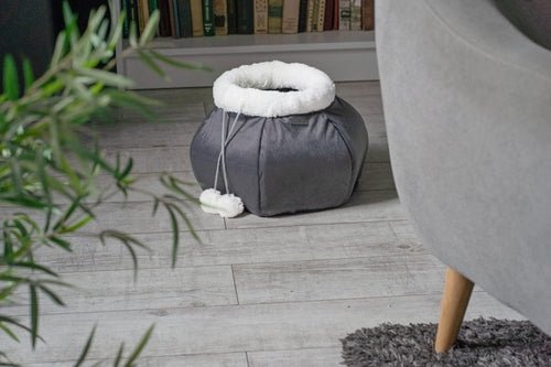 Katzenbett Höhle Rund Plüsch - Weiche Katzenhöhle für Indoor Katzen - PetEssentials24