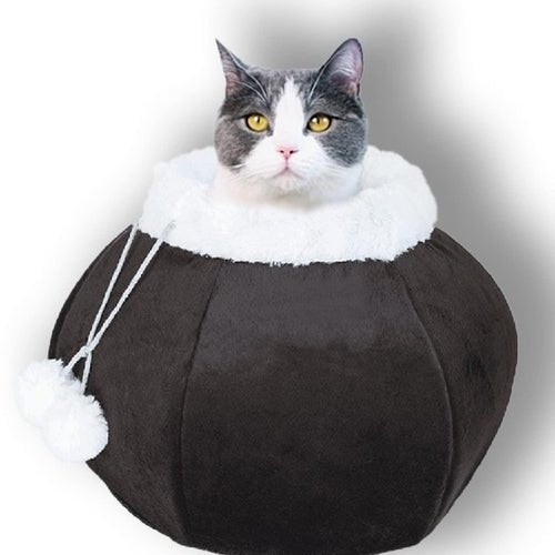 Cat Beds for Indoor Cats Cat Cave Bed Plush Round Soft Pet Tent with - PetEssentials24