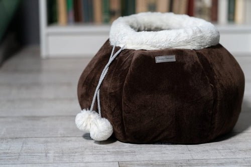 Cat Beds for Indoor Cats Cat Cave Bed Plush Round Soft Pet Tent with - PetEssentials24
