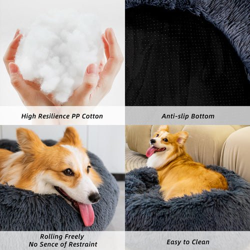 Beruhigendes Hundebett Anti - Angst Waschbar - Flauschig für Hunde & Katzen - PetEssentials24